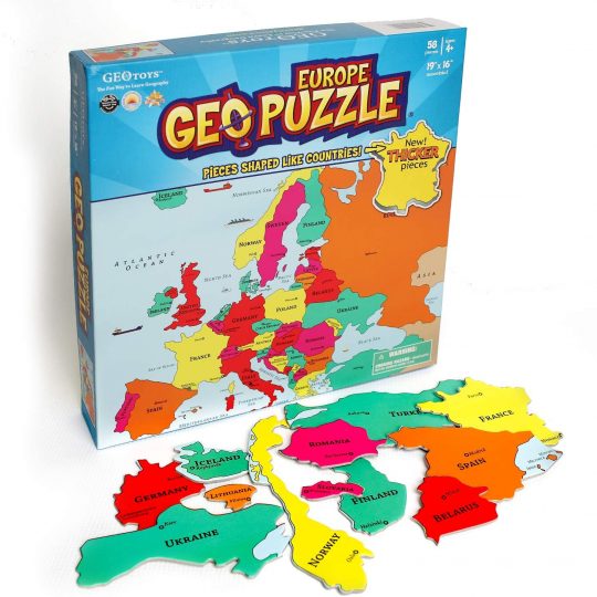 Educational Kid Toys for Boys and Girls, 58 Piece Geography Jigsaw Puzzle, Jumbo Size Kids Puzzle — Ages 4 and up
