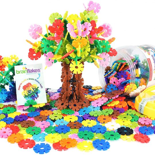 Brain Flakes - Educational, Creative Building Toy, Tested for Children's Safety, 500 Interlocking Plastic Discs, with Storage Jar.