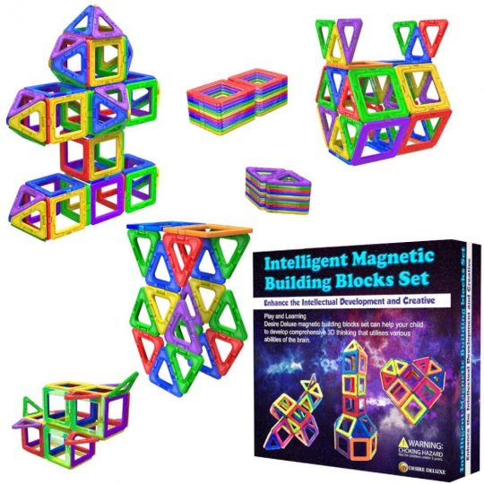 Desire Deluxe Magnetic Building Blocks 40pc Construction Toys Set for Kids Game | STEM Creativity Educational Magnets Toy