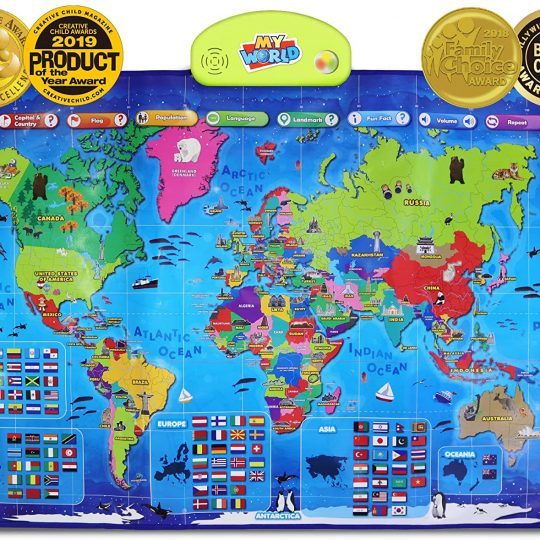 BEST LEARNING i-Poster My World Interactive Map - Educational Talking Toy