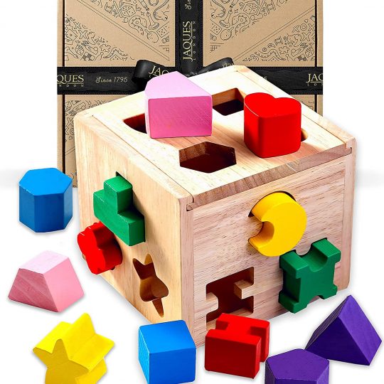 Wooden Shape Sorter Activity Cube for Toddlers | Wooden Baby Toys |