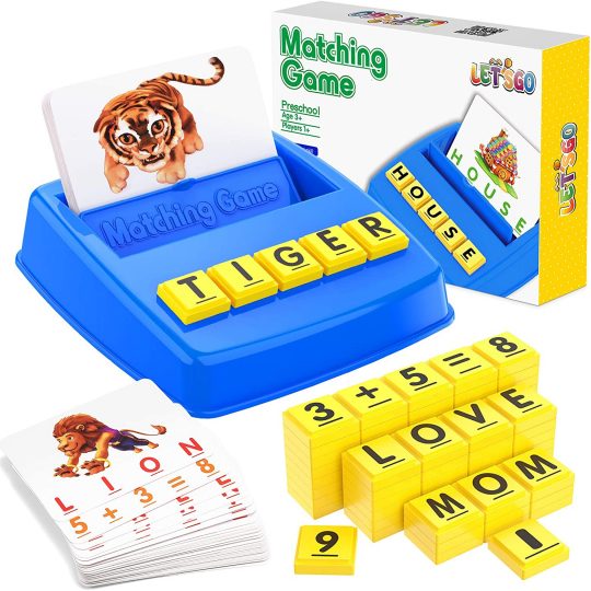 Educational Toys for 3 4 5 6 Year Old Boys Kids, faentwc Matching Letter Games for Kids Toys for 3-8 Year Olds