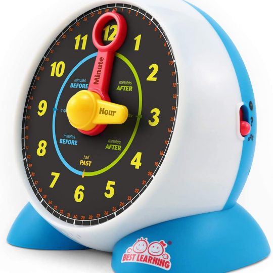BEST LEARNING Learning Clock - Educational Talking Learn to Tell Time Light-Up Toy with Quiz and Sleep Mode Lullaby Music for Toddlers Kids